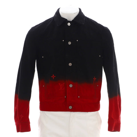 Louis Vuitton Men's Monogram Ombre Button Up Jacket Embroidered Denim - Very Good | Item # 367643/2 / black