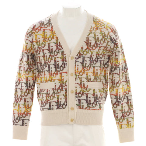 Christian Dior Men's V-Neck Button Up Cardigan Oblique Wool - Excellent | Item # 349065/3 / multicolor