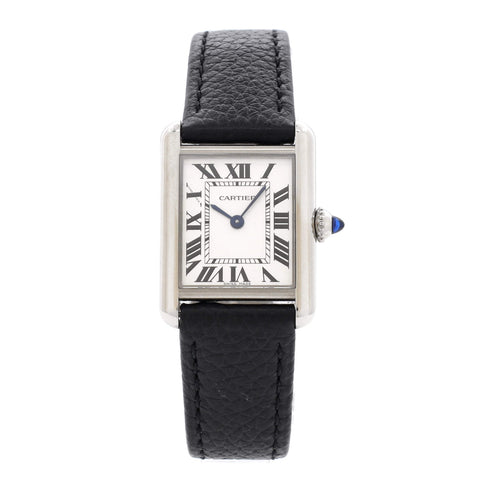 Cartier Must de Cartier Tank Quartz Watch Stainless Steel and Leather 22 - Excellent | Item # 375368/1 / Neutral