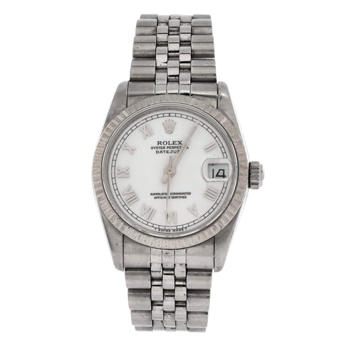 Rolex Oyster Perpetual Datejust Automatic Watch Stainless Steel and White Gold 31 - Good | Item # 374305/1 / White Rolex Oyster Perpetual Datejust Automatic Watch Stainless Steel and White Gold 31 - Good | Item # 374305/1 / White