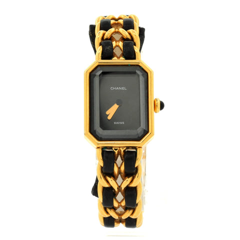 Chanel Premiere Rock Quartz Watch Plated Metal and Leather 20 - Good | Item # 343813/1 / Black