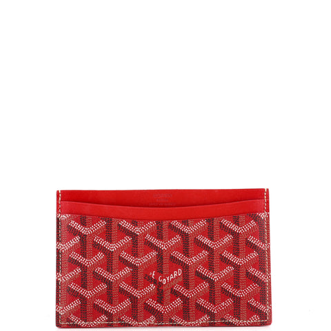 Goyard Saint Sulpice Card Holder Coated Canvas - Excellent | Item # 343840/1 / red