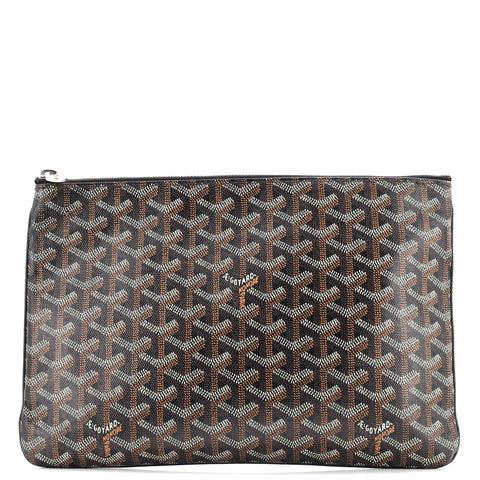 Goyard Senat Zip Pouch Coated Canvas MM - Very Good | Item # 345435/1 / black