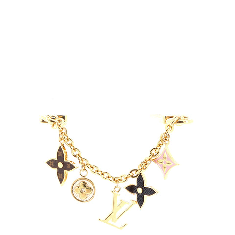 Louis Vuitton Spring Street Chain Bag Charm and Key Holder Metal with Monogram Canvas and Enamel - Great | Item # 370343/1 / gold