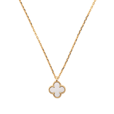Van Cleef u0026 Arpels Sweet Alhambra Pendant Necklace 18K Yellow Gold and Mother of Pearl - Excellent | Item # 378748/1 / Yellow Gold