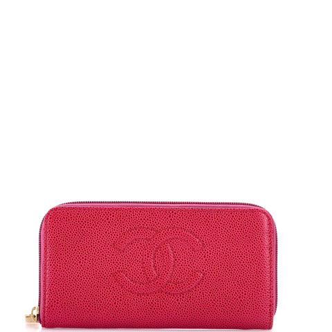 Chanel Timeless CC Zipped Wallet Caviar Long - Great | Item # 315025/1 / pink