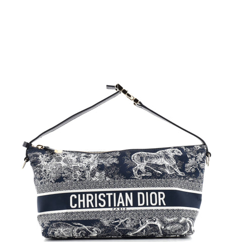 Christian Dior Toile de Jouy DiorTravel Nomad Pouch Print Technical Fabric Small - Great | Item # 341232/1 / blue