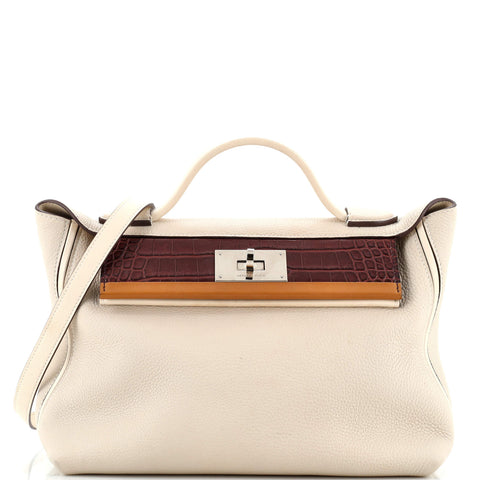 Hermes Touch 24/24 Bag Togo with Alligator and Swift 29 - Good | Item # 282196/1 / neutral