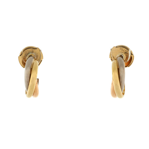 Cartier Trinity Hoop Earrings 18K Tricolor Gold 13mm - Great | Item # 329692/1 / Tricolor Gold
