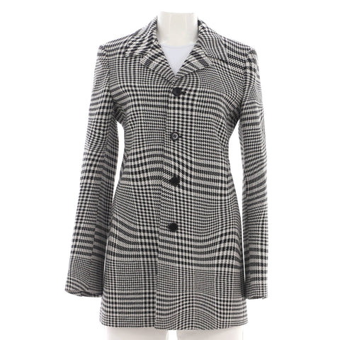 Burberry Women's Button Up Coat Houndstooth Wool - Great | Item # 379168/1 / black