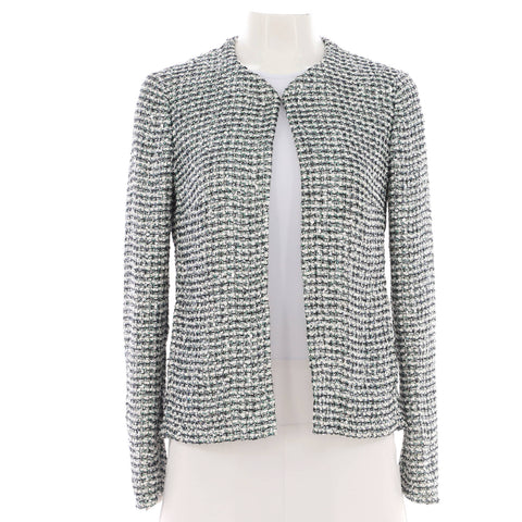 Chanel Women's Collarless Jacket Tweed with Sequins - Very Good | Item # 353589/1 / blue