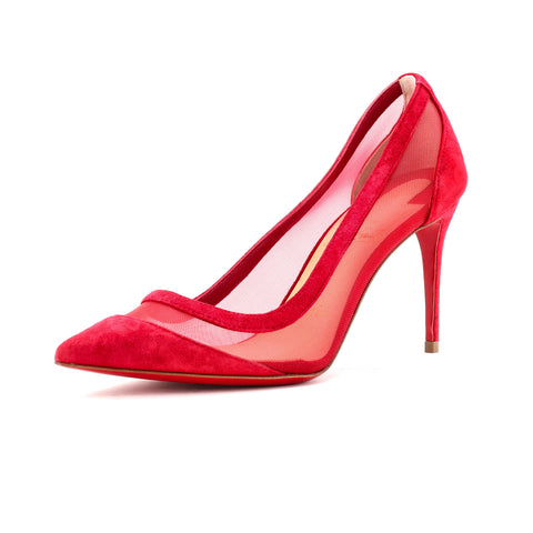 Christian Louboutin Women's Galativi Pumps Suede and Mesh 85 - Excellent | Item # 339959/3 / Clear Christian Louboutin Women's Galativi Pumps Suede and Mesh 85 - Excellent | Item # 339959/3 / Clear