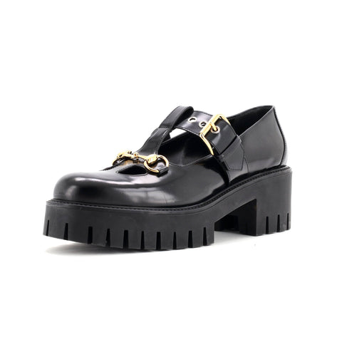 Gucci Women's Horsebit Mary Jane Loafers Leather - Very Good | Item # 346354/1 / black