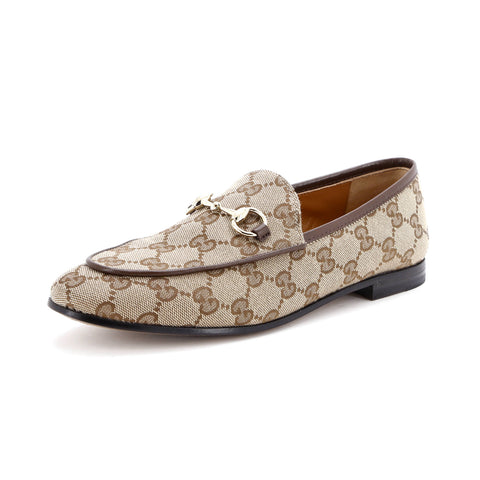 Gucci Women's Jordaan Loafers GG Canvas - Very Good | Item # 369791/1 / brown