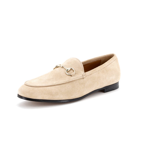 Gucci Women's Jordaan Loafers Suede - Excellent | Item # 366724/1 / neutral