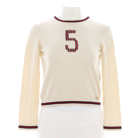 Chanel Women's No.5 Crewneck Sweater Cashmere - Very Good | Item # 377482/2 / blue