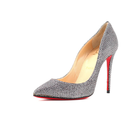 Christian Louboutin Women's Pigalle Follies Pumps Glitter Fabric 100 - Great | Item # 345219/1 / silver