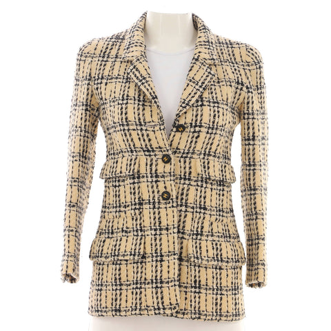 Chanel Women's Vintage Four Pocket Pointed Collar Jacket Tweed - Good | Item # 376351/1 / neutral