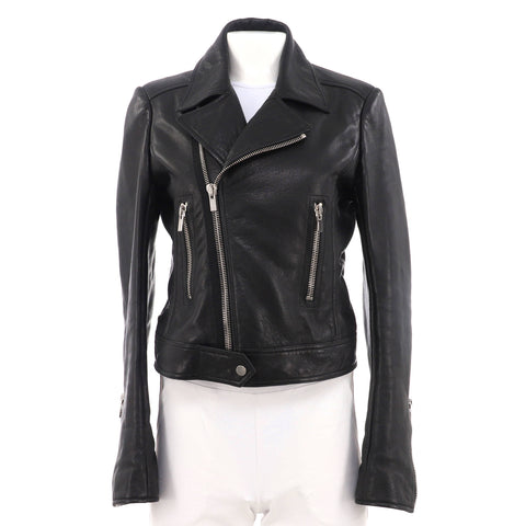 Balenciaga Women's Zipped Biker Jacket Leather - Very Good | Item # 337587/1 / black