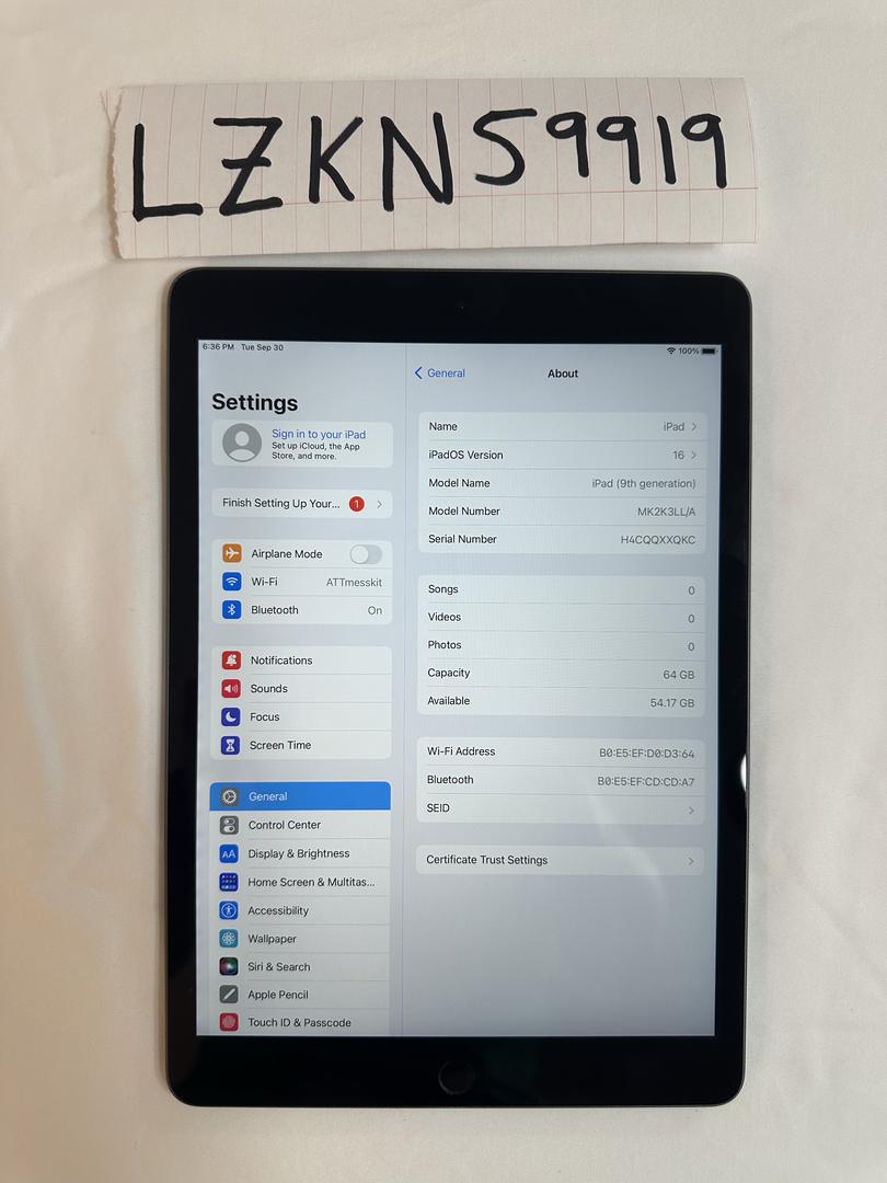 Apple iPad 9th Gen Wi-Fi