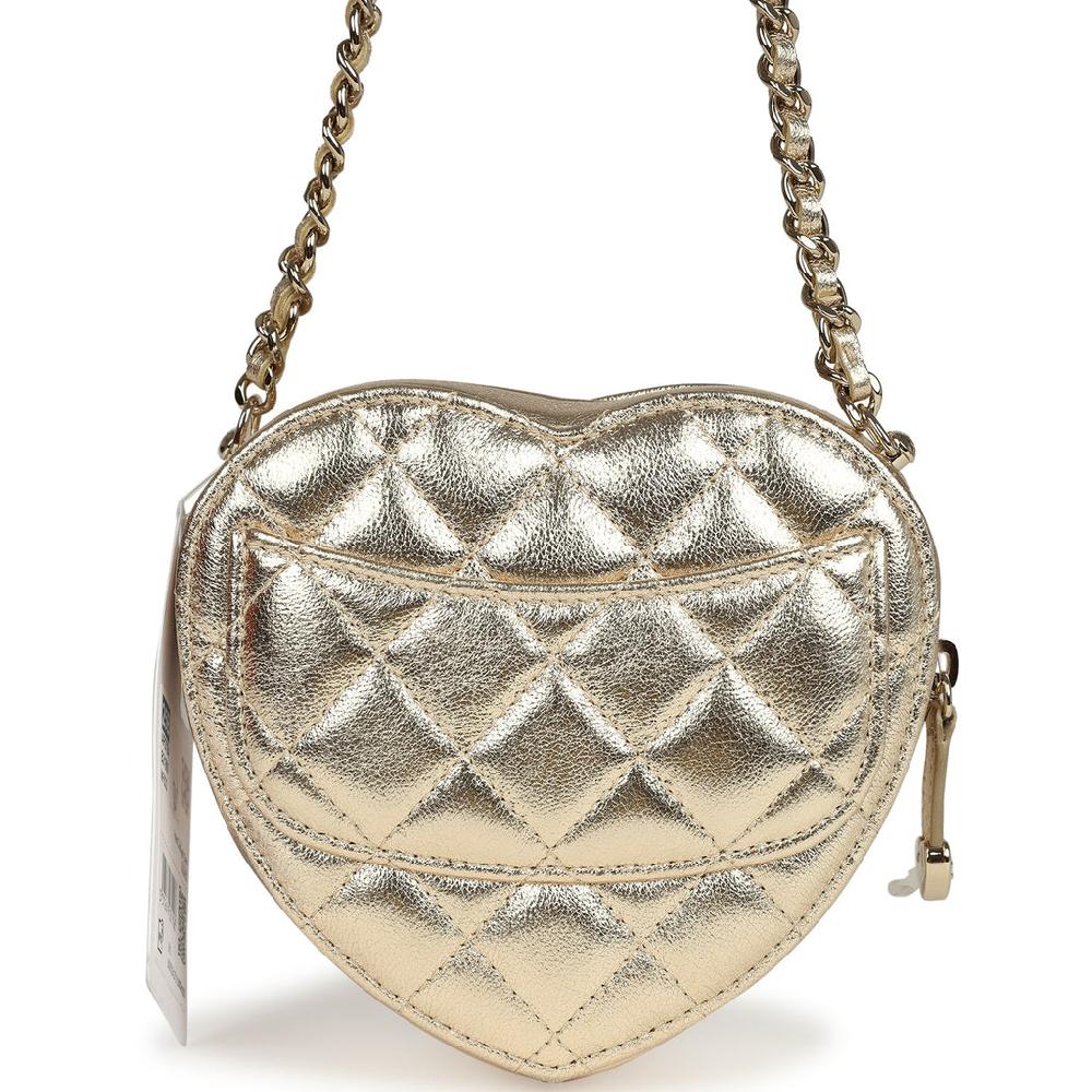 Chanel CC In Love Small Heart Bag With Chain Gold Metallic Lambskin Light Gold Hardware