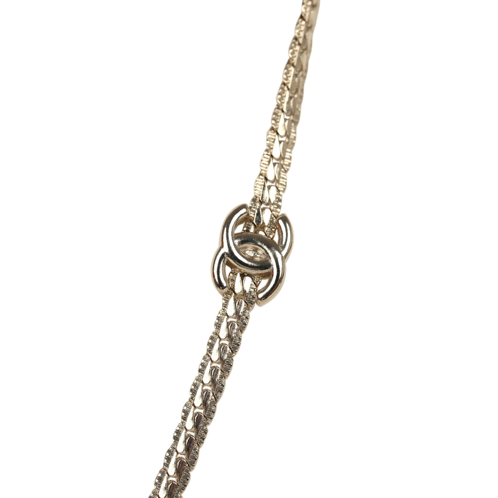Chanel CC Short Necklace Light Gold Tone Hardware