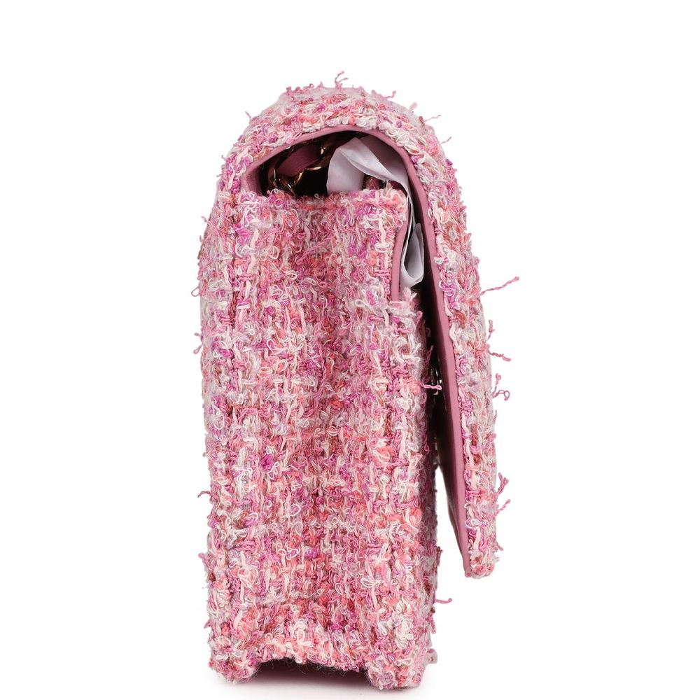 Chanel Classic Wallet On Chain WOC Pink Multicolored Tweed Gold Hardware