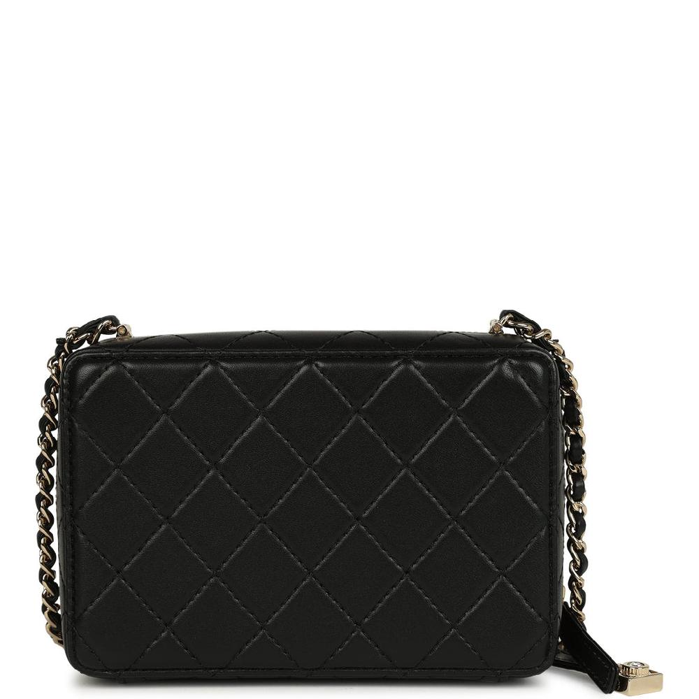 Chanel Coco Click Camera Bag Black Lambskin Light Gold Hardware