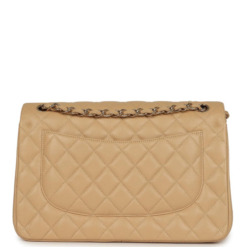 Chanel Jumbo Classic Double Flap Bag Light Beige Caviar Light Gold Hardware