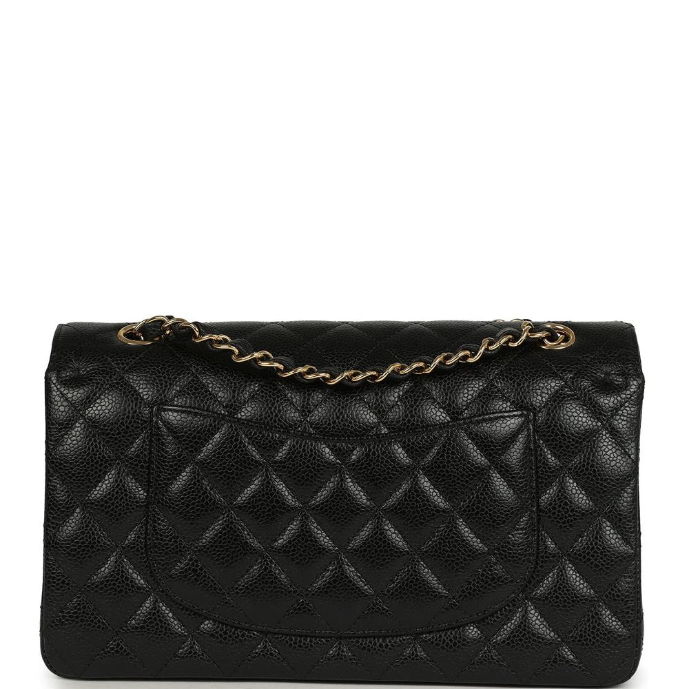 Chanel Medium Classic Double Flap Bag Black Caviar Gold Hardware