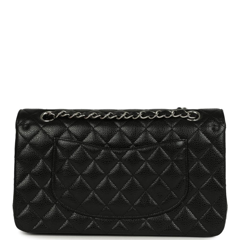 Chanel Medium Classic Double Flap Black Caviar Silver Hardware