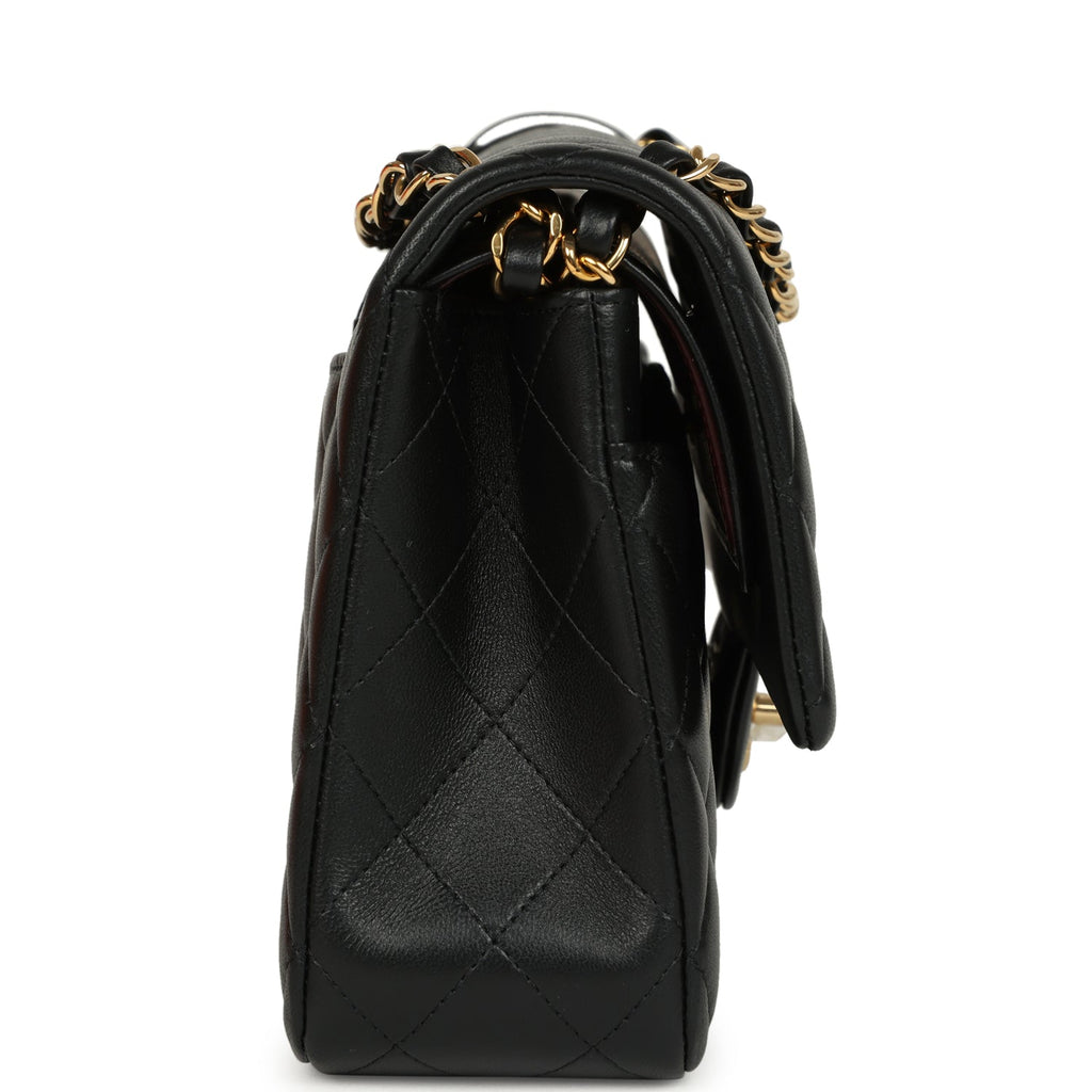 Chanel Medium Classic Double Flap Black Lambskin Gold Hardware