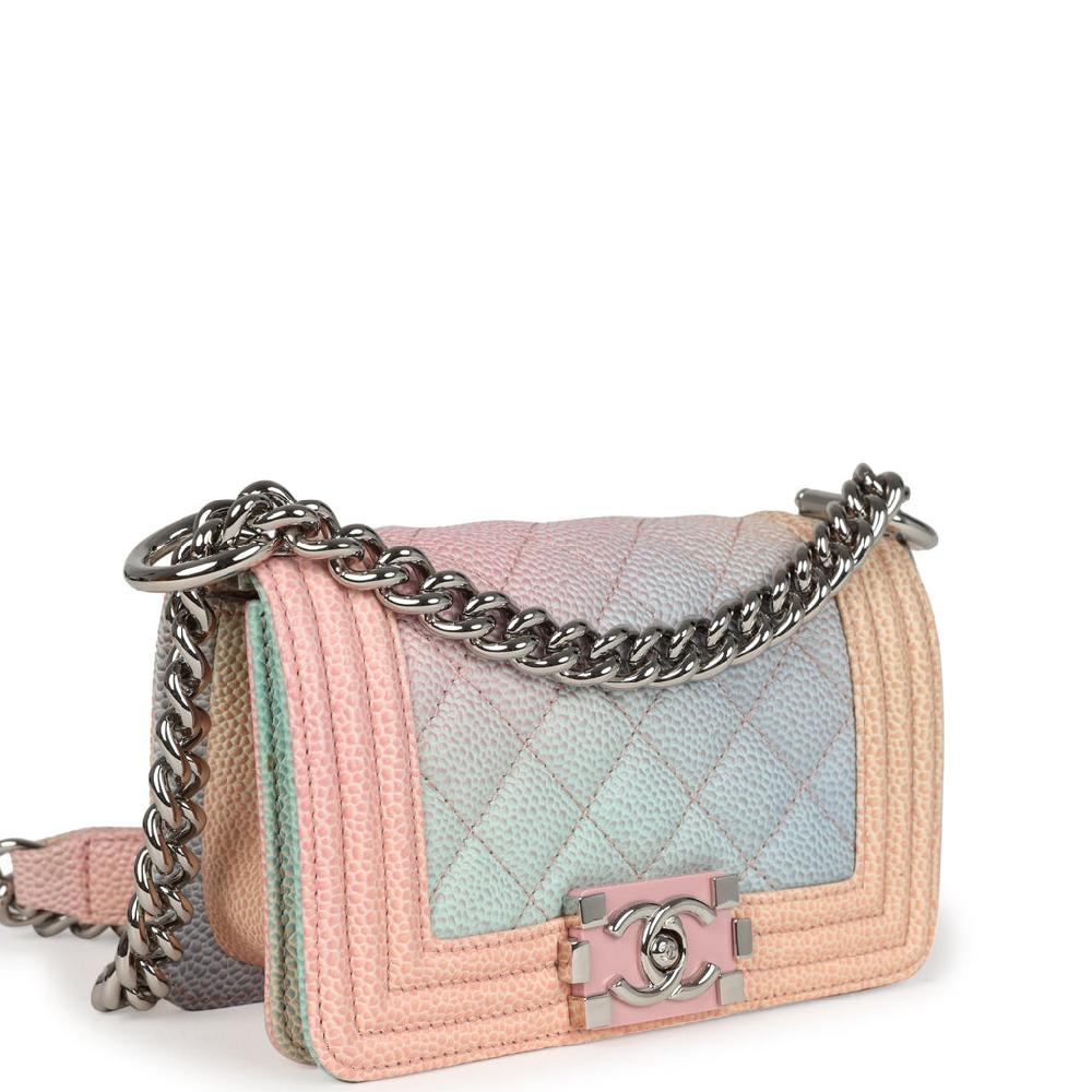Chanel Mini "Paris-Cuba" Boy Bag Multicolored Caviar Enamel Silver Hardware
