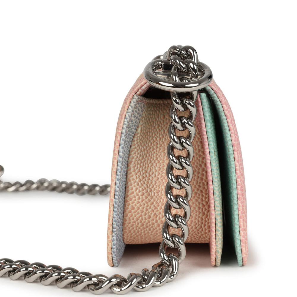 Chanel Mini "Paris-Cuba" Boy Bag Multicolored Caviar Enamel Silver Hardware