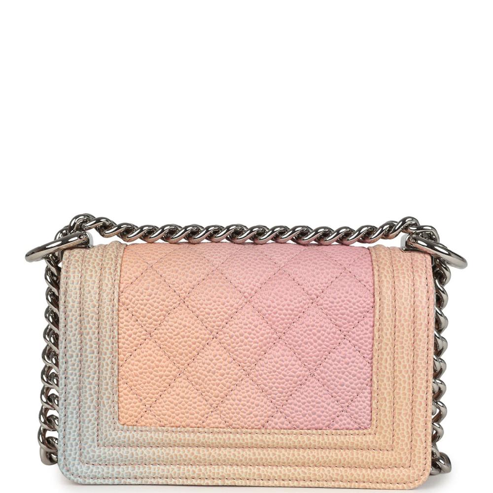 Chanel Mini "Paris-Cuba" Boy Bag Multicolored Caviar Enamel Silver Hardware