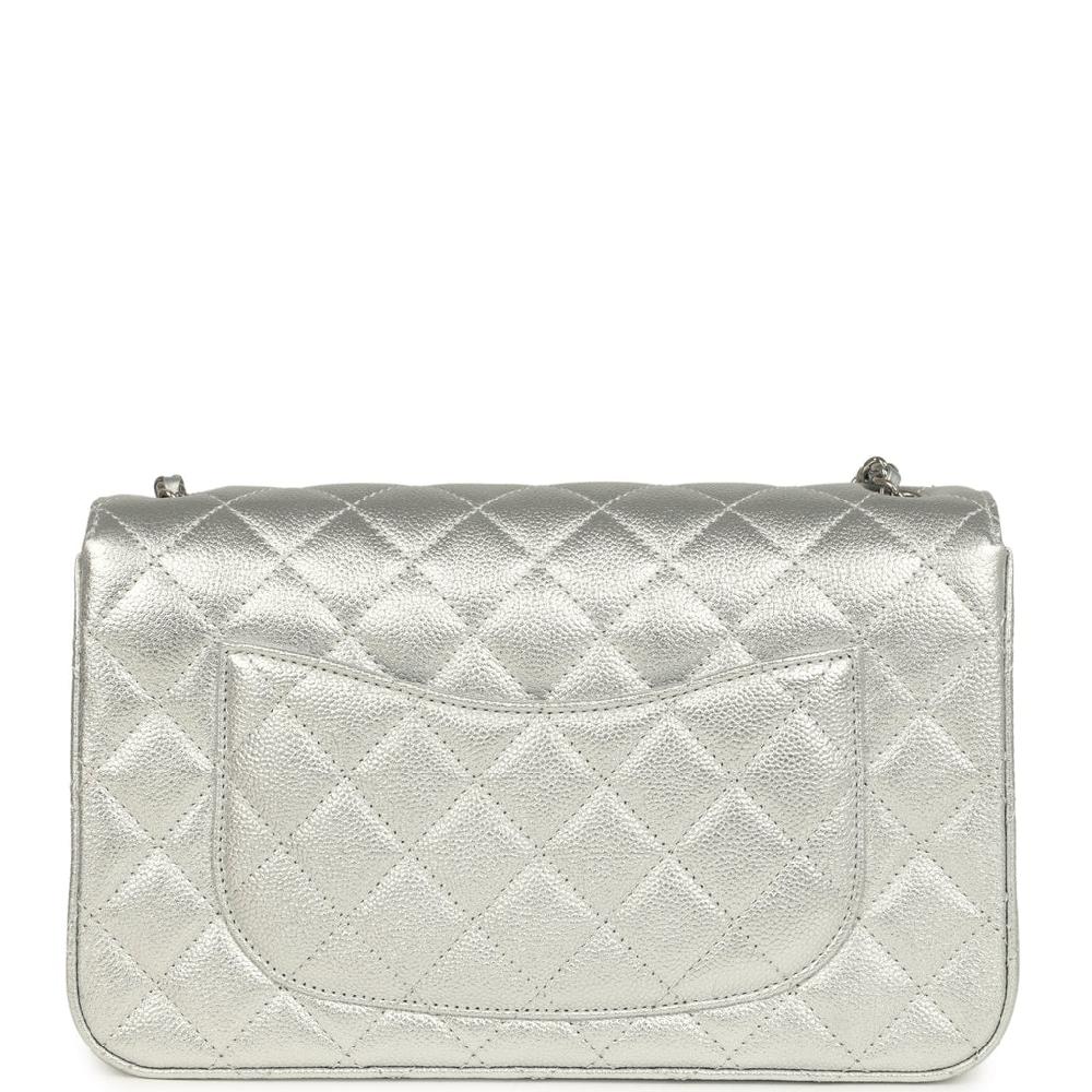 Chanel Small CC Crush Flap Bag Silver Metallic Caviar Silver Hardware
