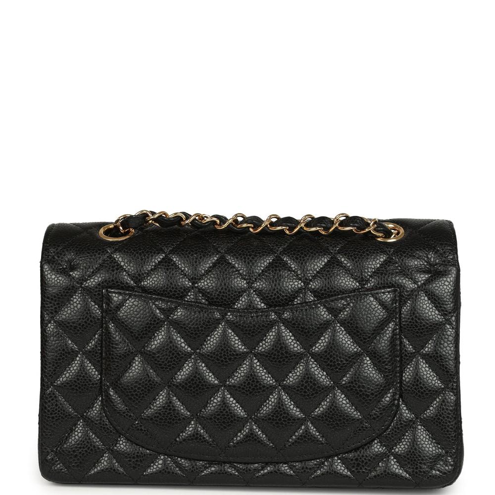 Chanel Small Classic Double Flap Bag Black Caviar Gold Hardware
