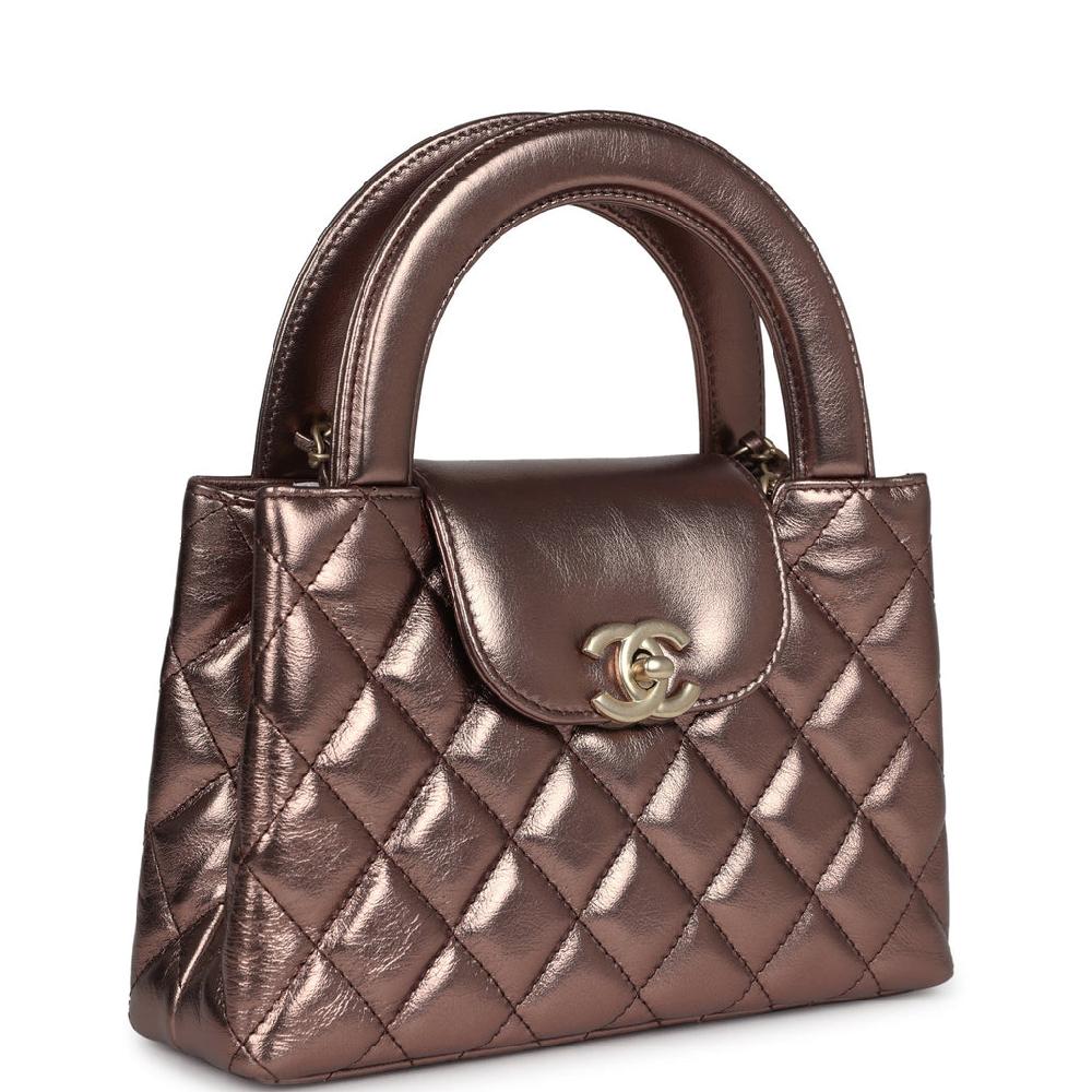 Chanel Small Kelly Shopper Metallic Bronze Calfskin Brushed Gold Hardware