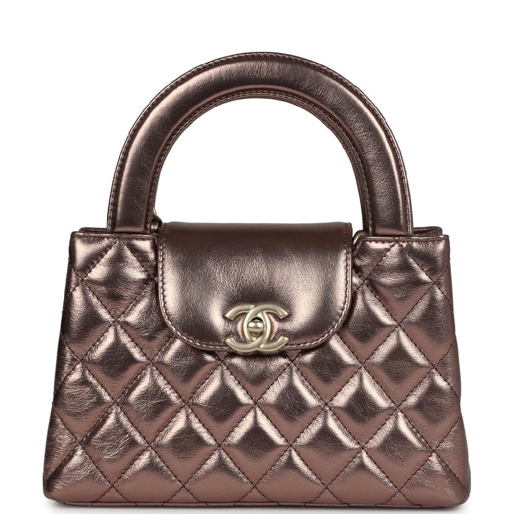 Chanel Small Kelly Shopper Metallic Bronze Calfskin Brushed Gold Hardware