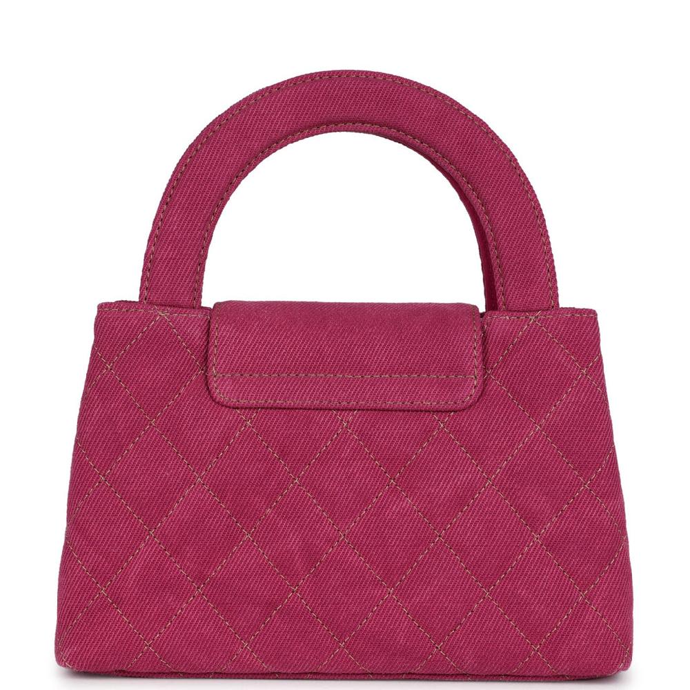 Chanel Small Kelly Shopper Pink Washed Denim Brushed Gold Hardware