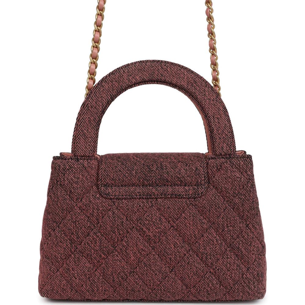 Chanel Small Kelly Shopper Pink Washed Denim Brushed Gold Hardware