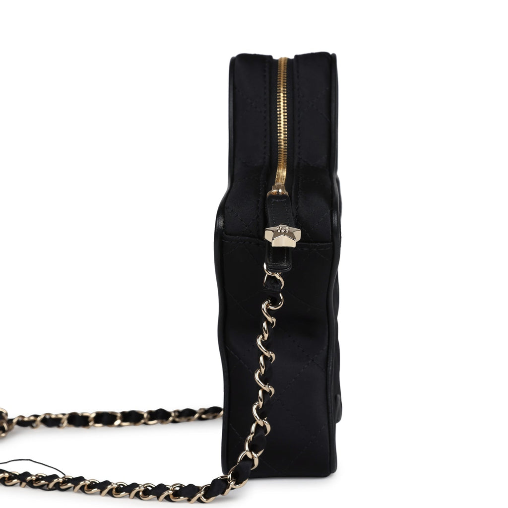 Chanel Star Bag Black Satin Light Gold Hardware