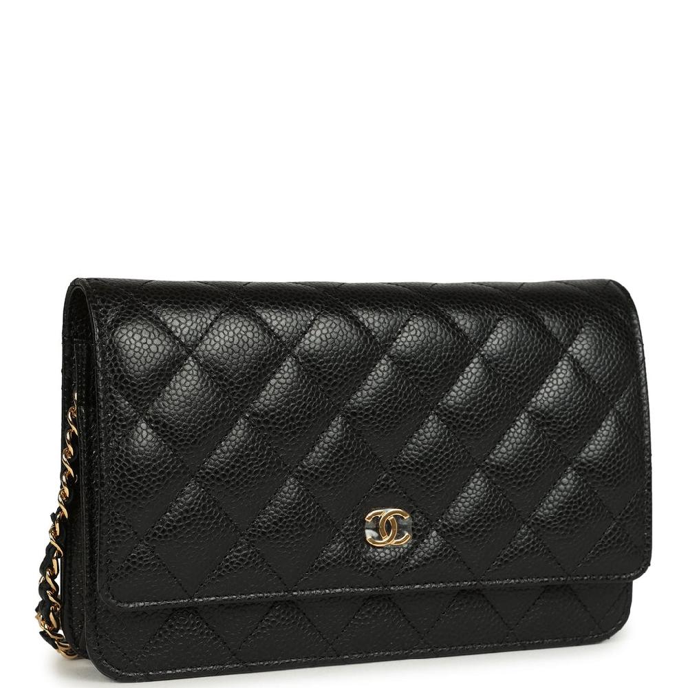 Chanel Wallet On Chain WOC Black Caviar Gold Hardware