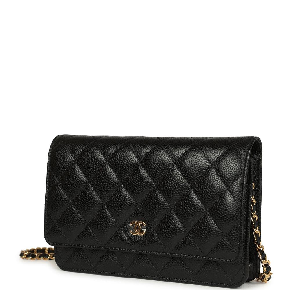 Chanel Wallet On Chain WOC Black Caviar Gold Hardware
