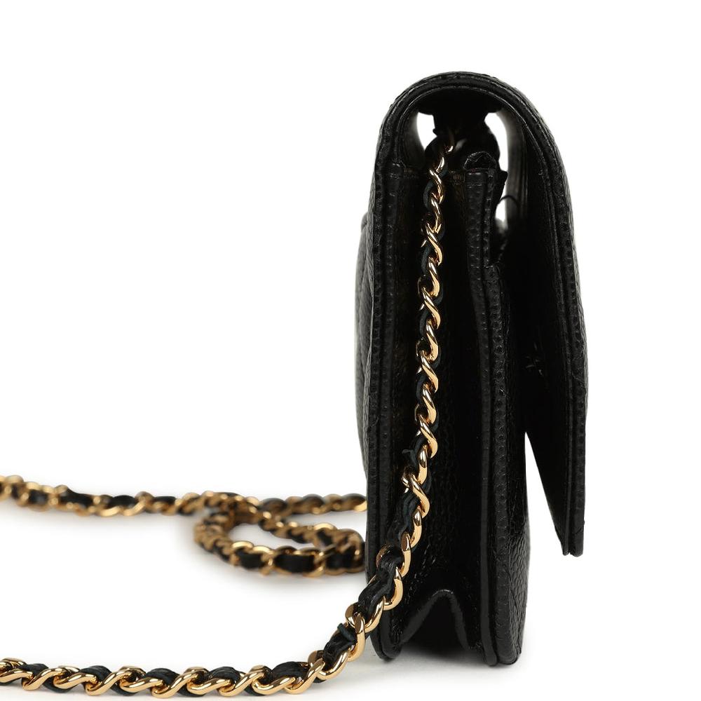 Chanel Wallet On Chain WOC Black Caviar Gold Hardware
