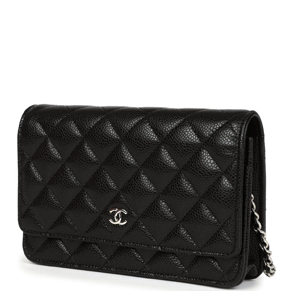 Chanel Wallet On Chain WOC Black Caviar Silver Hardware