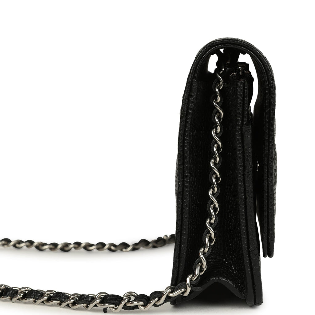 Chanel Wallet On Chain WOC Black Caviar Silver Hardware