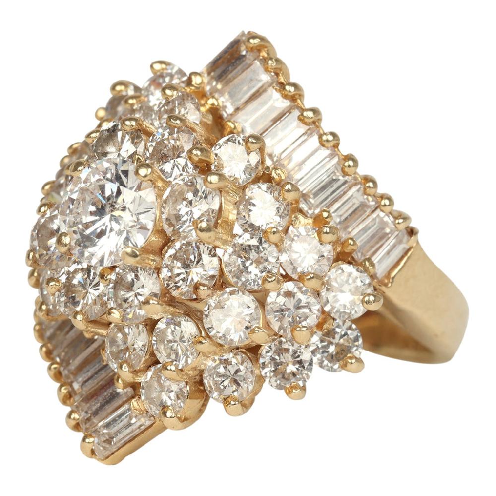 For Future Reference Vintage 1960s Mixed-Cut Diamond Cocktail Ring