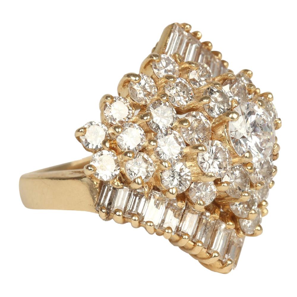 For Future Reference Vintage 1960s Mixed-Cut Diamond Cocktail Ring