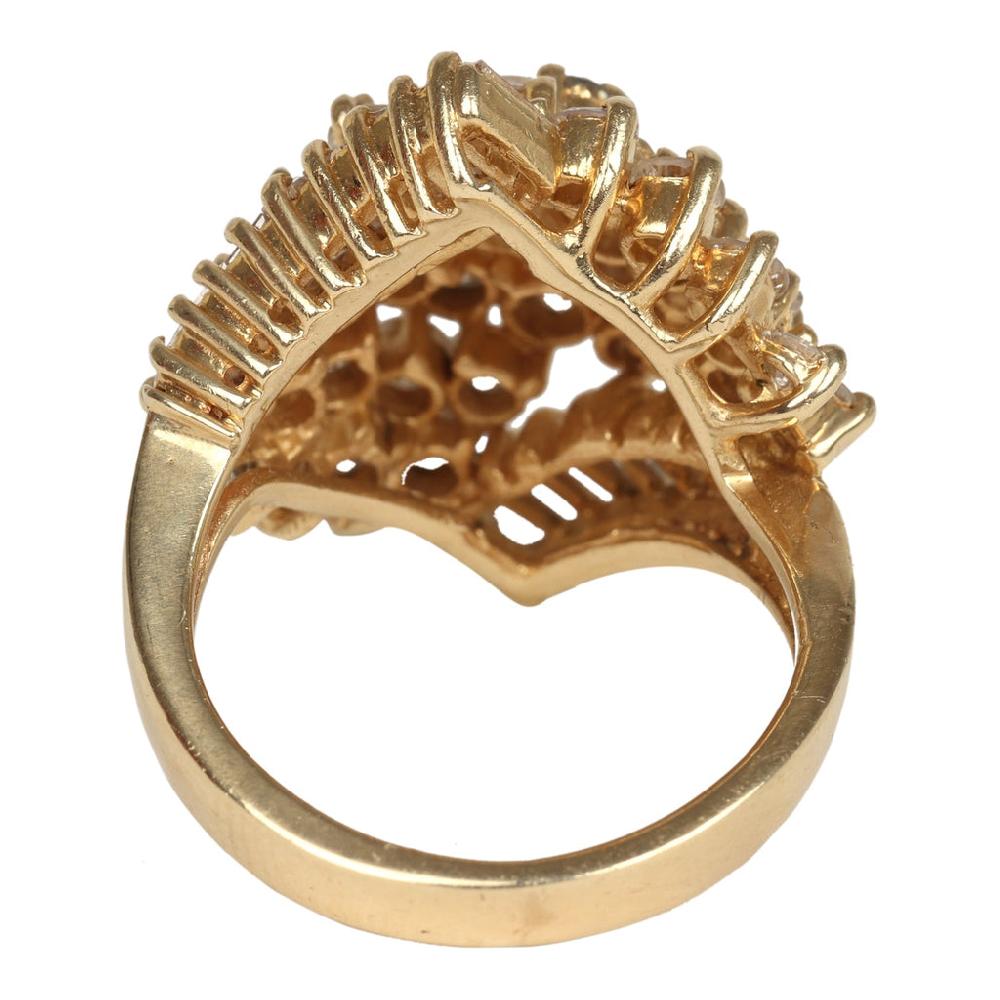 For Future Reference Vintage 1960s Mixed-Cut Diamond Cocktail Ring